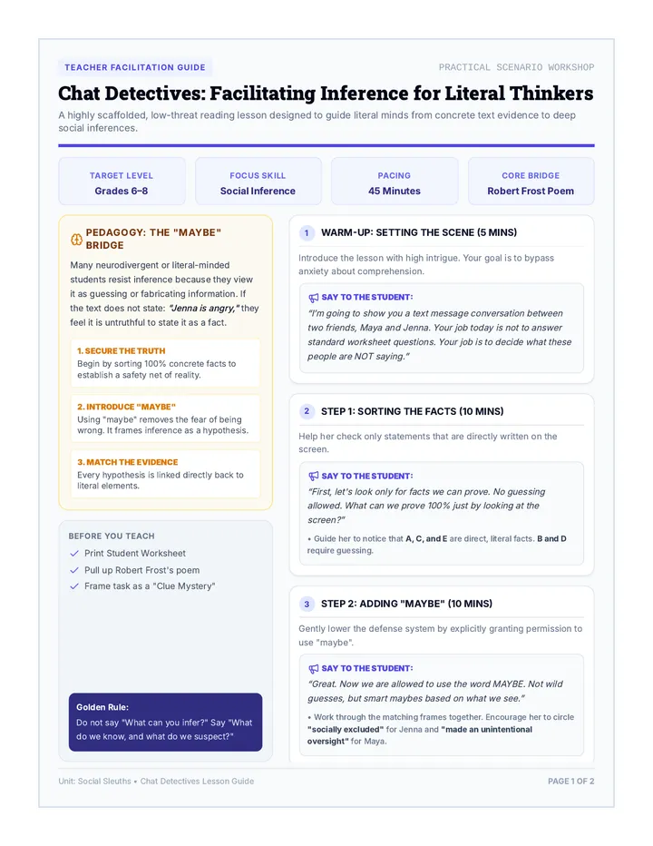 Chat Detectives Teacher Guide