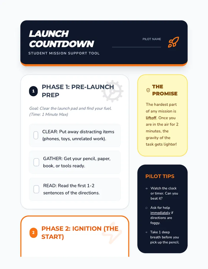 Launch Countdown Checklist