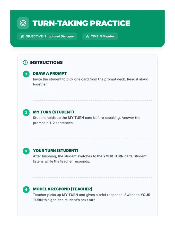 Turn-Taking Practice Activity