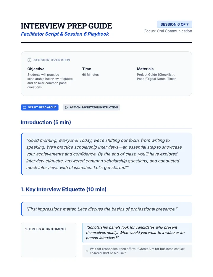 Interview Preparation Guide Script