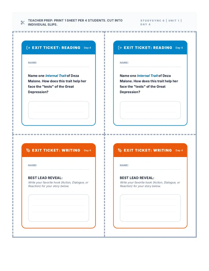 Day 4 Exit Tickets