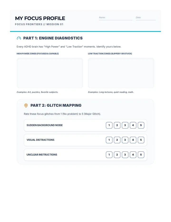 Focus Profile Worksheet