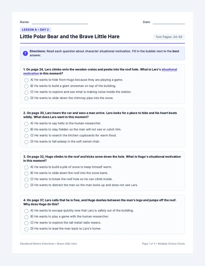 Brave Little Hare Day 2 Packet