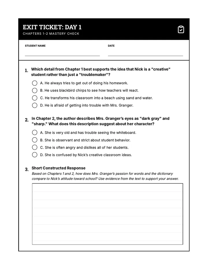 Day 1 Exit Ticket