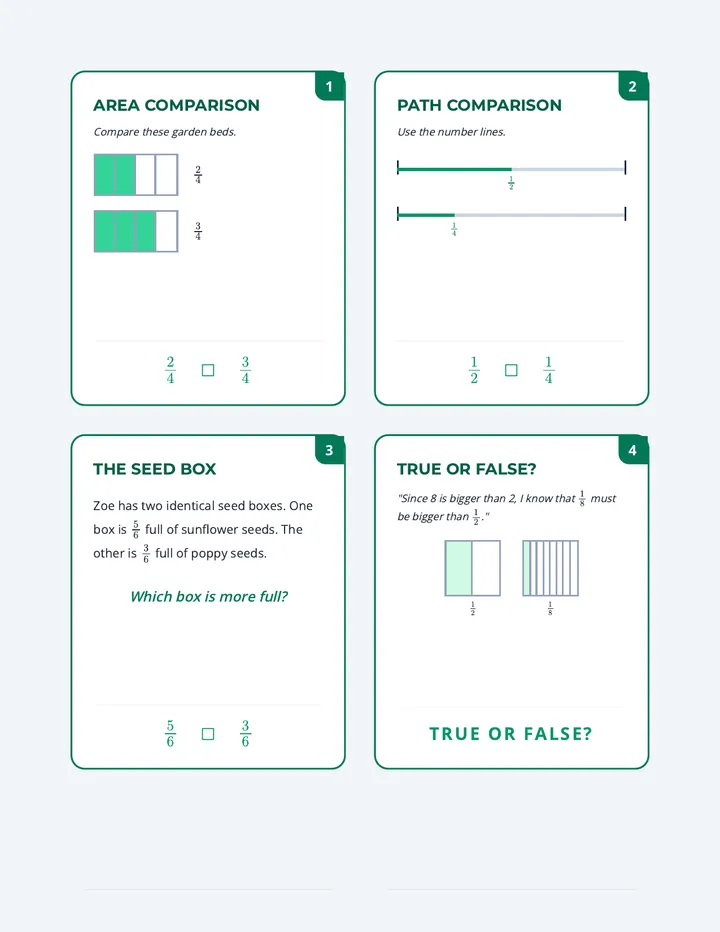Garden Duel Task Cards