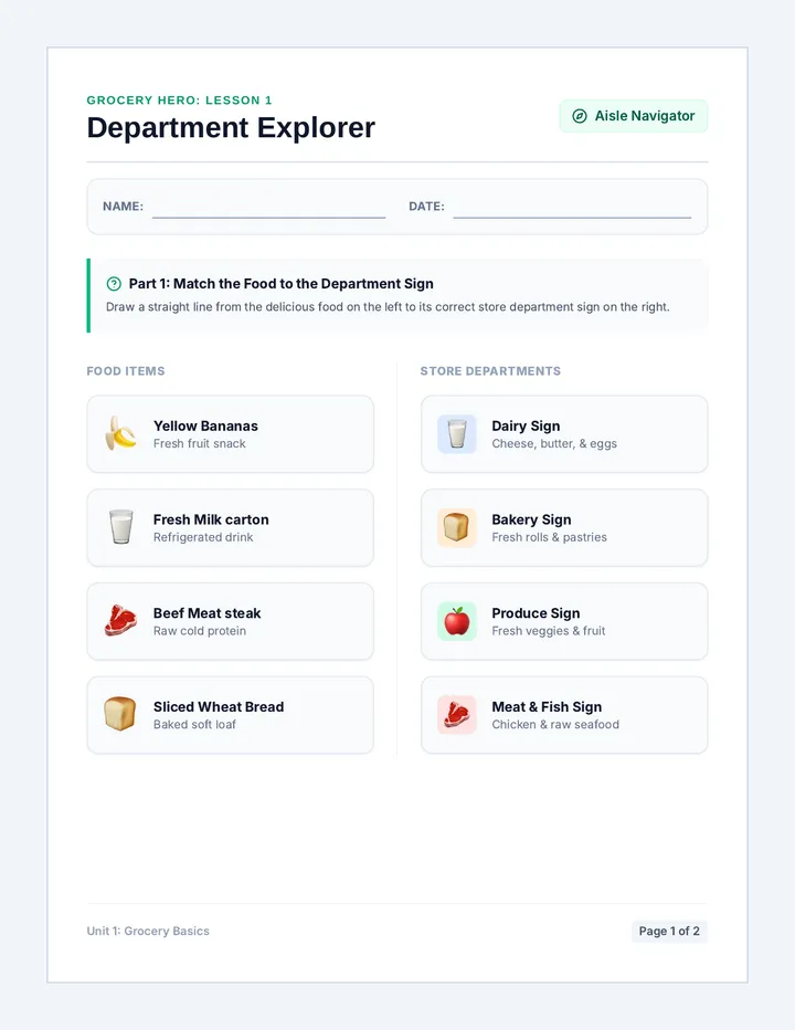 Aisle Explorer Worksheet