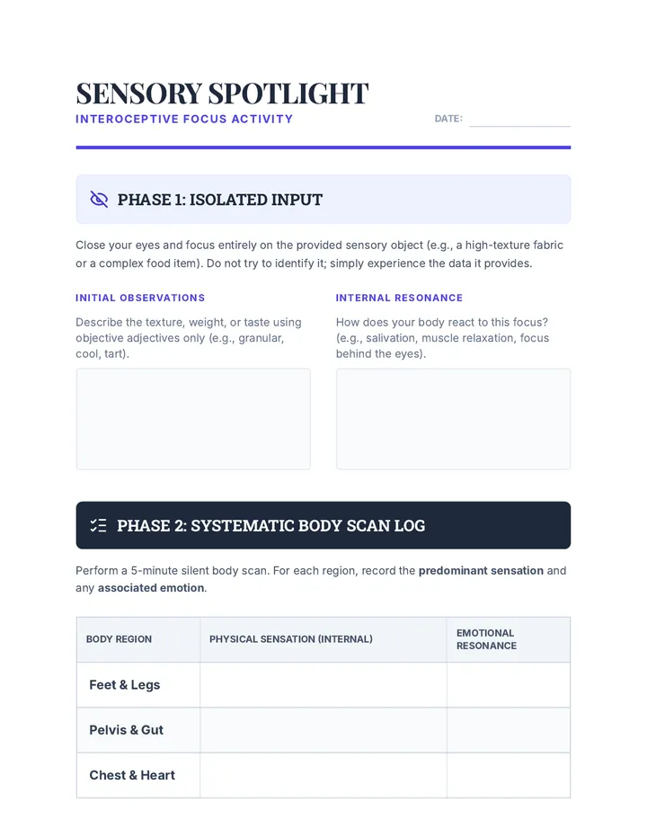 Sensory Spotlight Activity