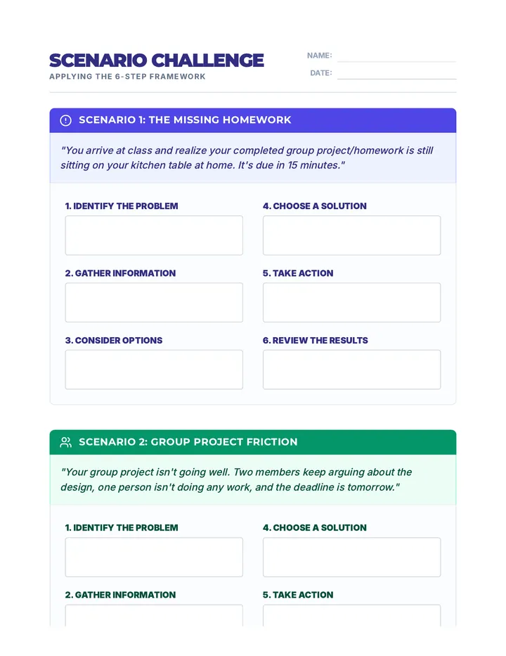 Scenario Challenge Worksheet