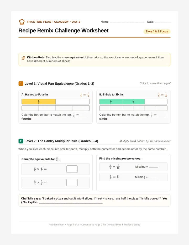 Recipe Remix Challenge Worksheet