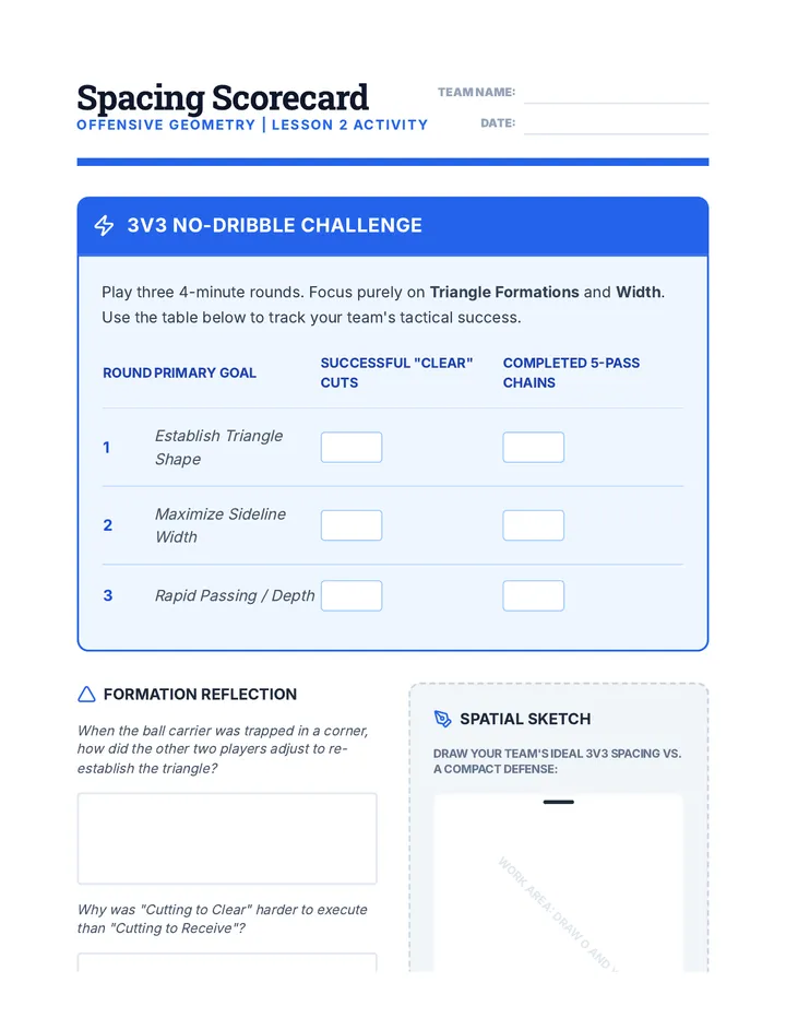 Spacing Scorecard Worksheet