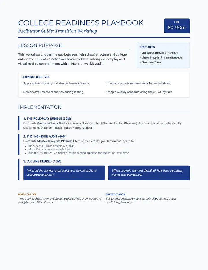 College Readiness Playbook