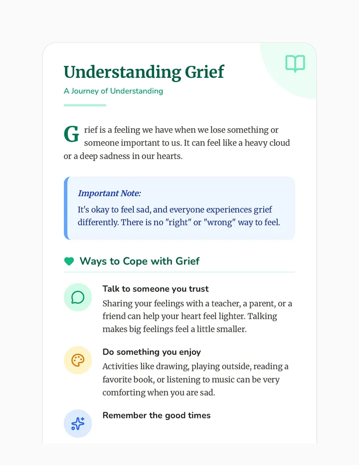 Understanding Grief Reading Handout