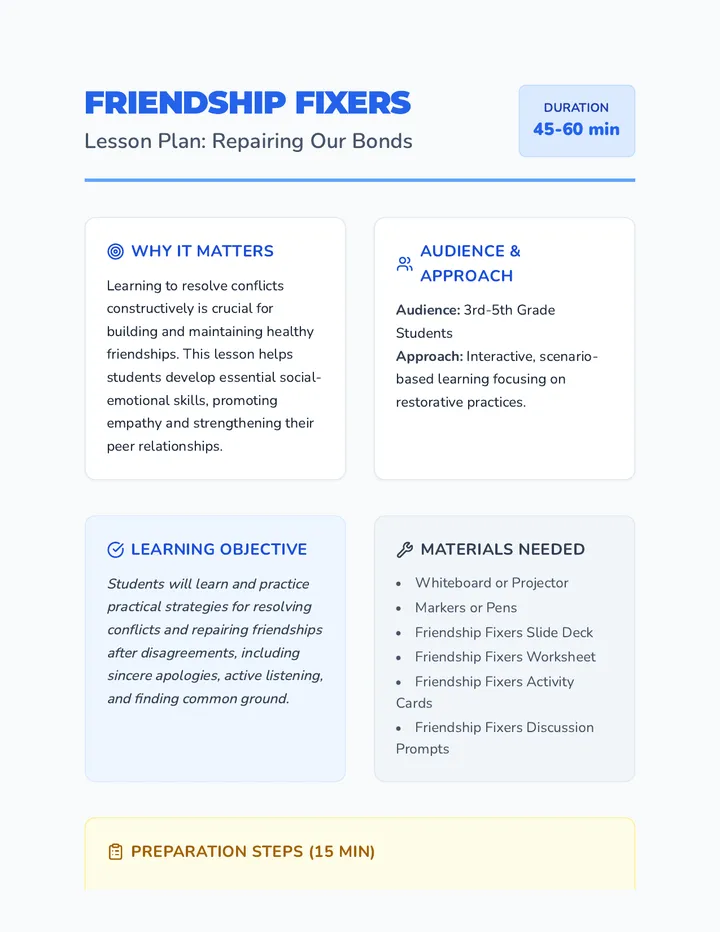 Object Lesson About Friends Friendship Fixers • Lesson • Lenny.com