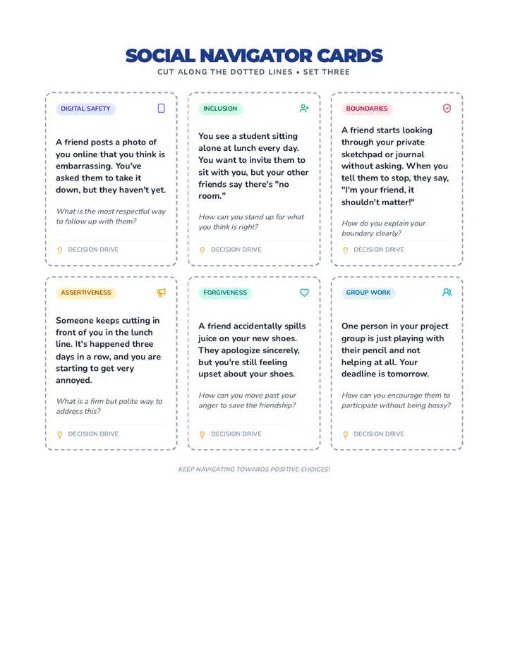 Social Navigator Cards Three