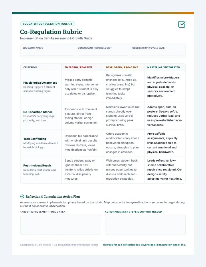 Co-Regulation Rubric