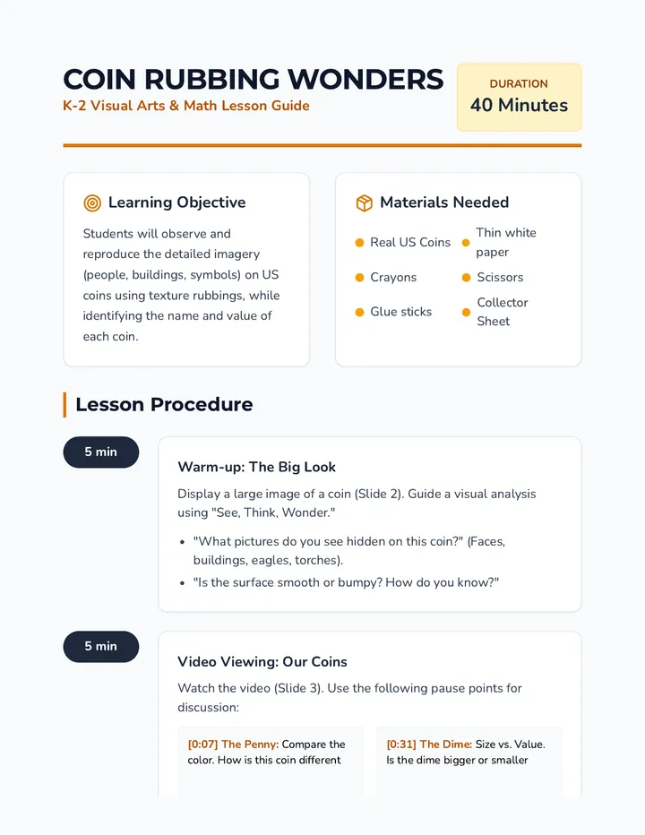 Coin Rubbing Teacher Guide
