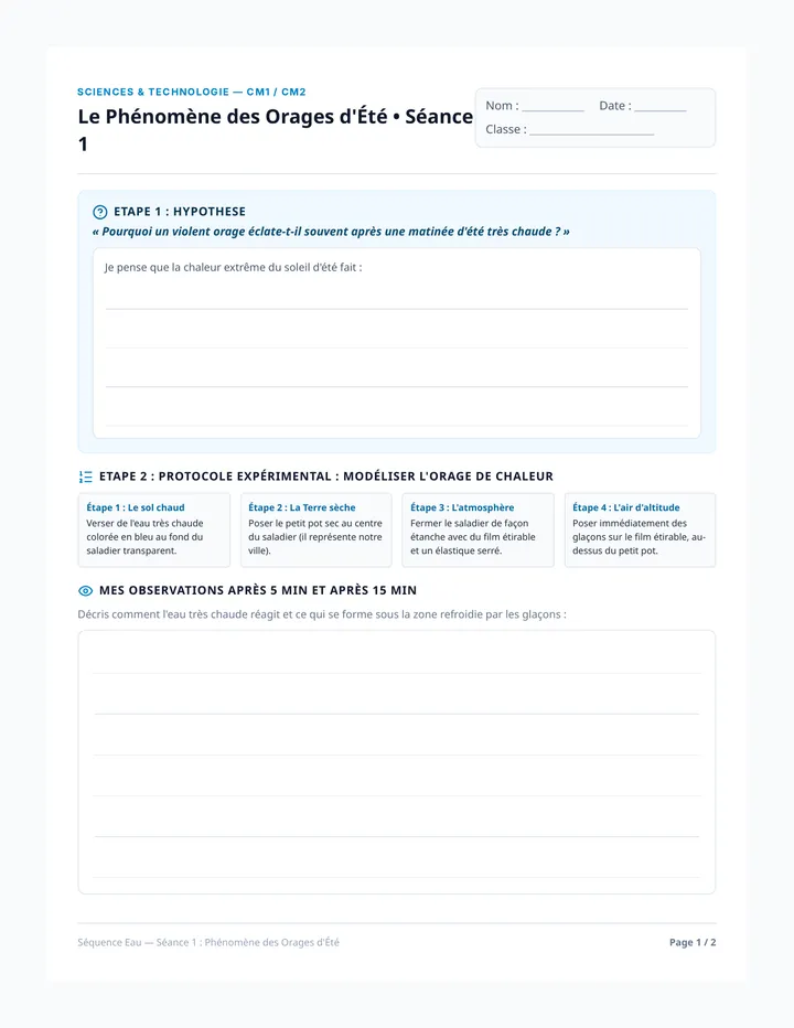 Fiche Activité Eau Séance 1
