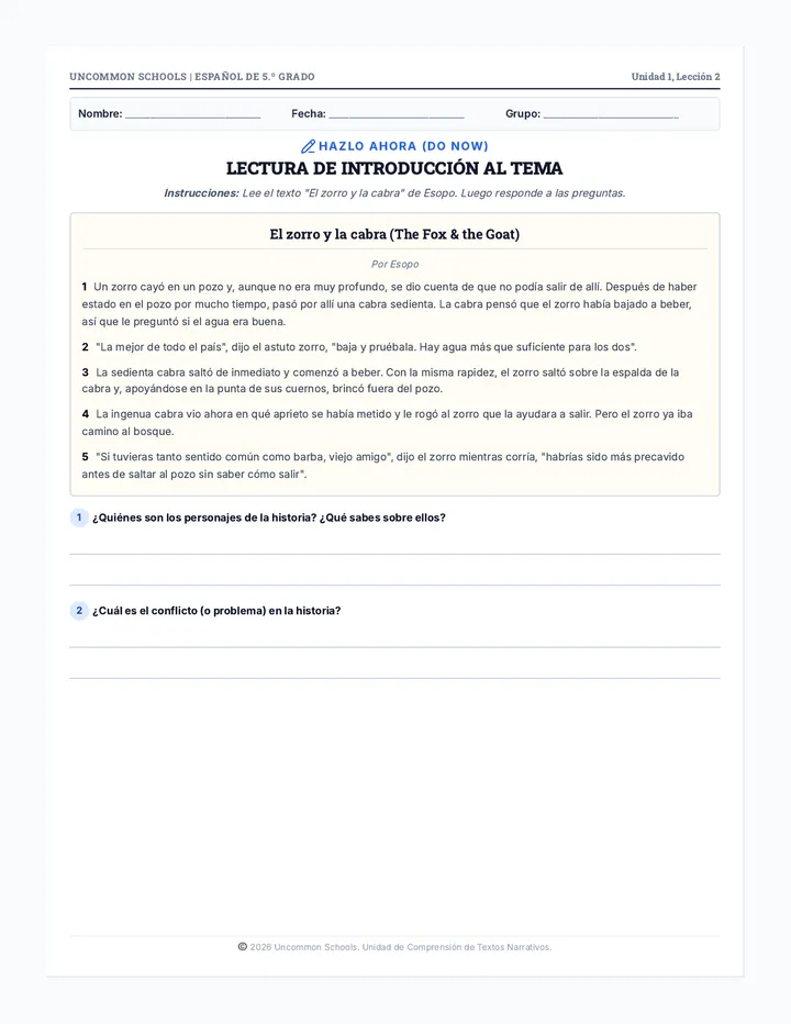 Guia Tema y Fabulas