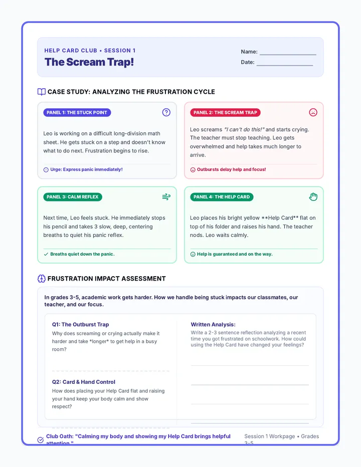 Scream Trap Story Worksheet
