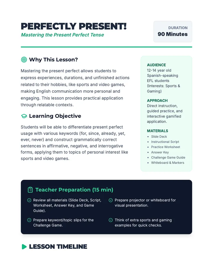 Perfectly Present Lesson Plan