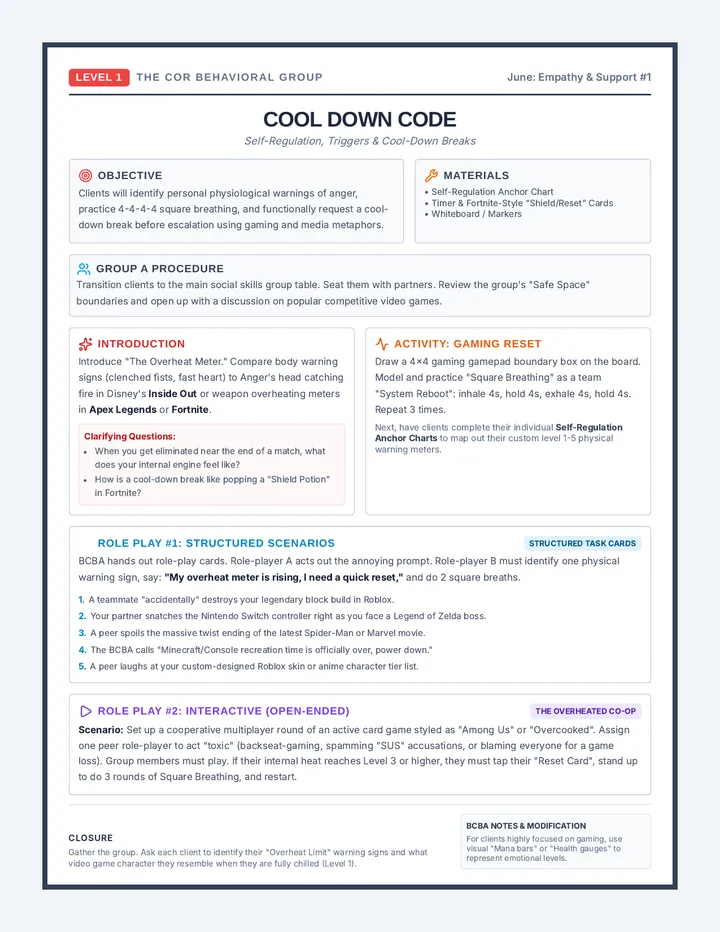 Cool Down Code Lesson Guide