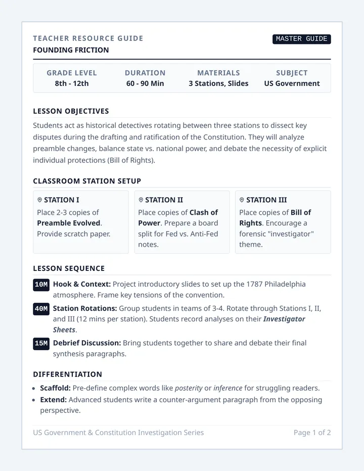 Friction Teacher Guide