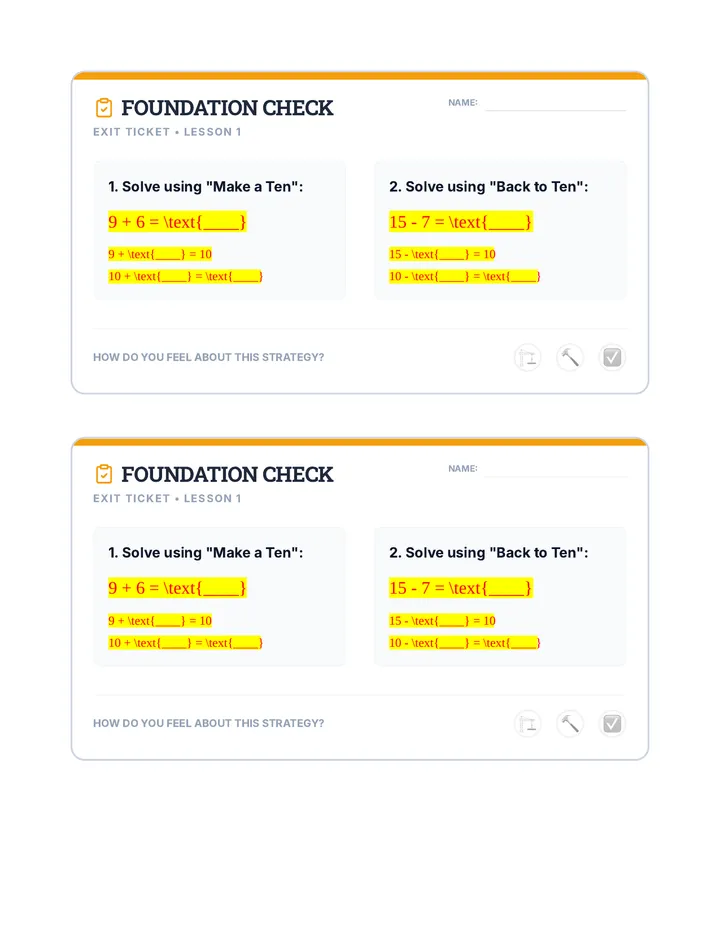 Foundation Check Exit Ticket