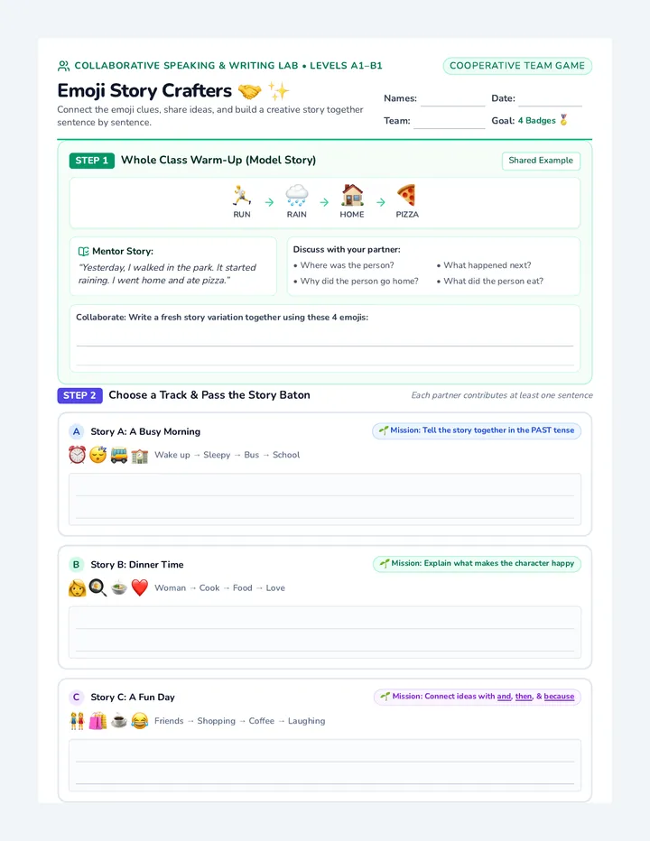 Emoji Tales Worksheet
