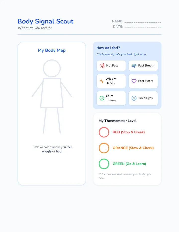 Body Signal Worksheet