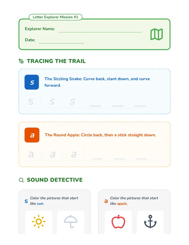S and A Practice Worksheet