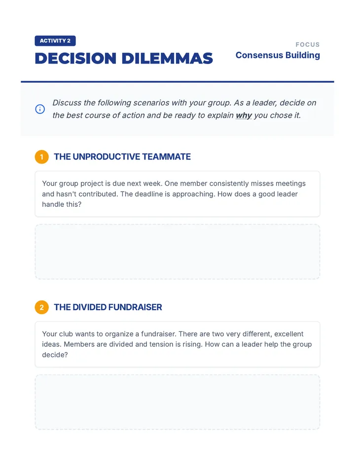 Decision Dilemmas Activity