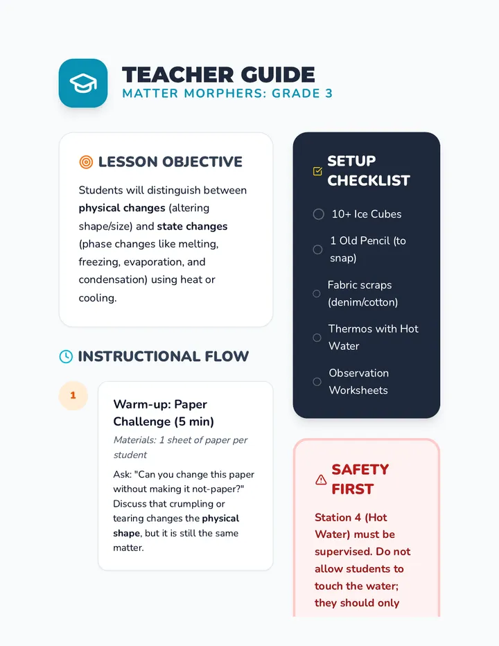 Matter Morphers Teacher Guide