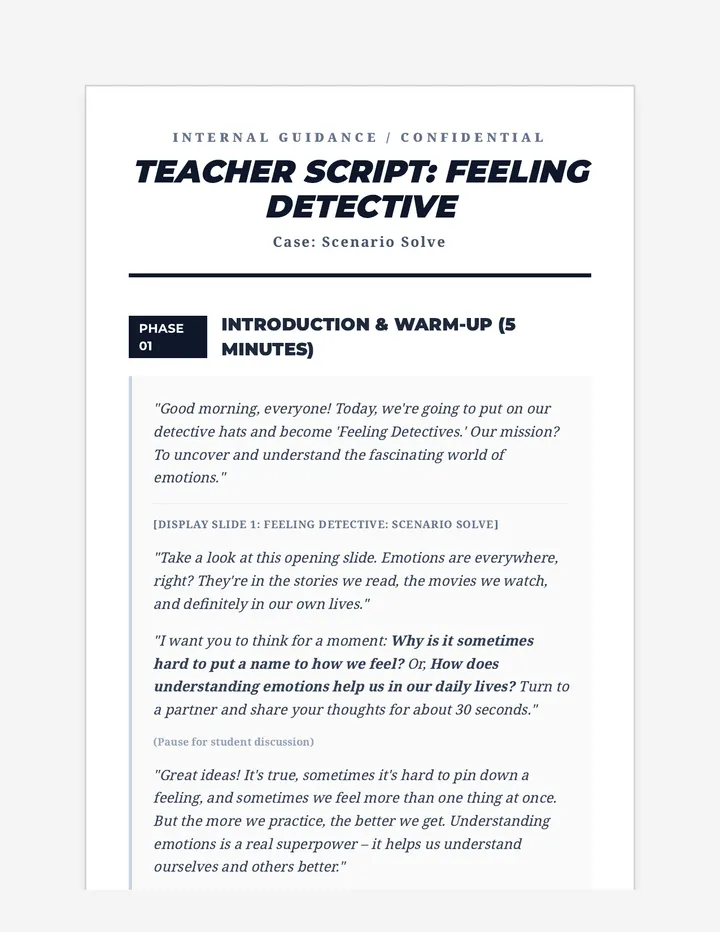 Feeling Detective Script