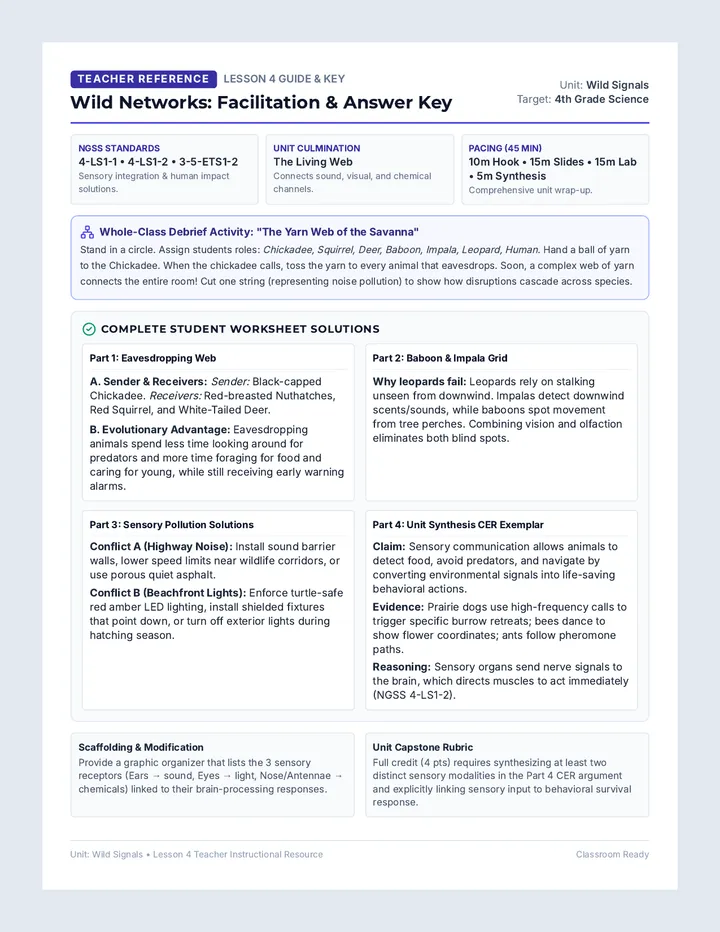 Wild Networks Teacher Guide