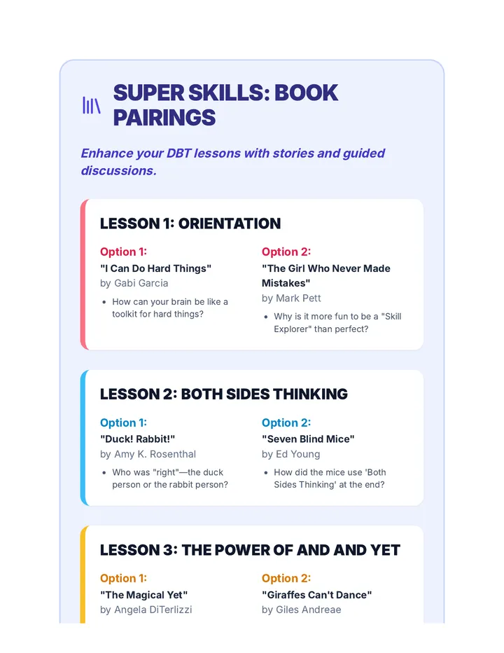 Super Skills Book Pairings Guide