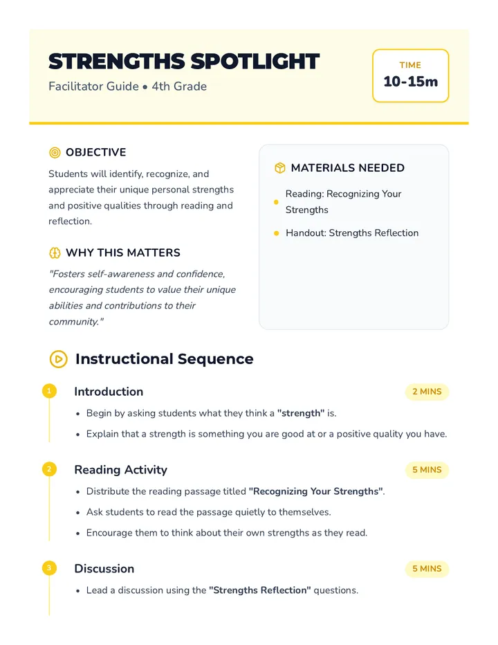 Strengths Spotlight Facilitator Guide
