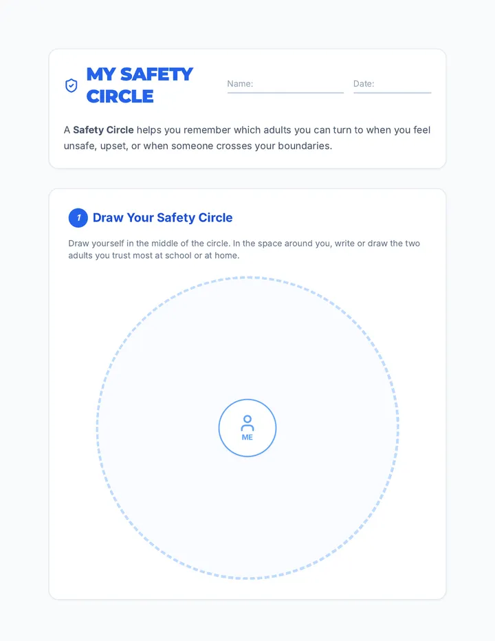 My Safety Circle Worksheet