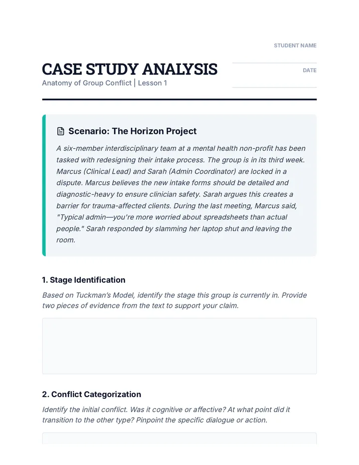 Conflict Analysis Worksheet