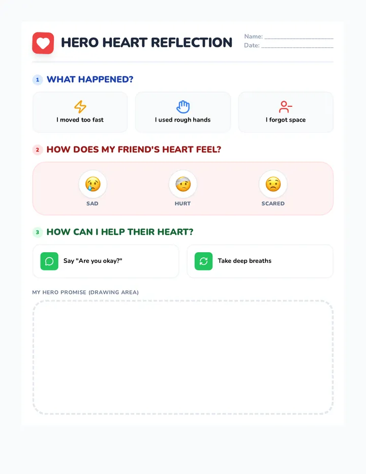 Hero Heart Reflection Sheet