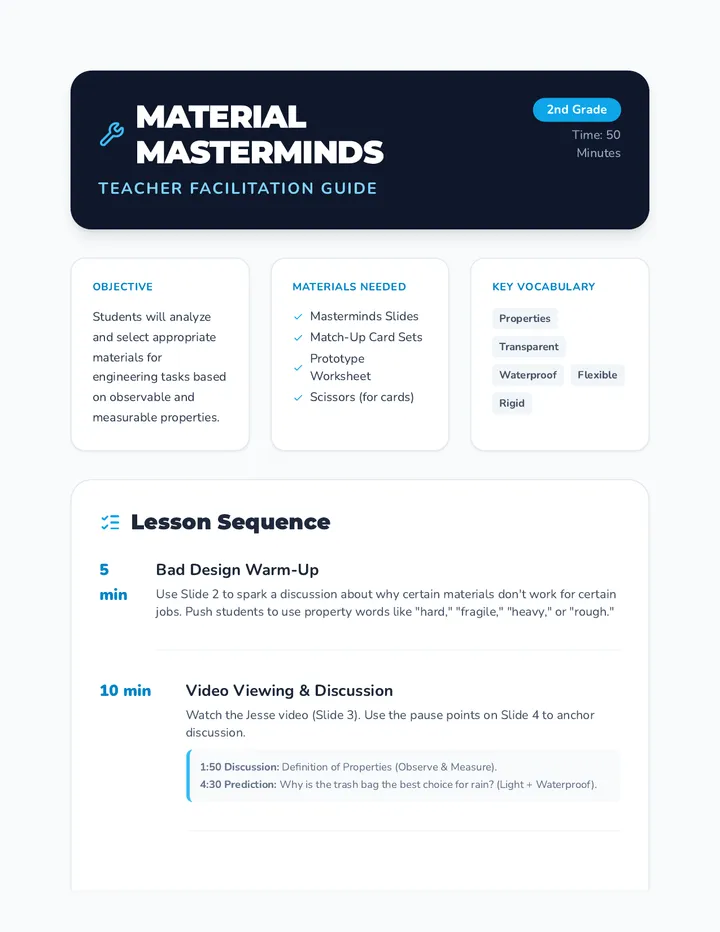 Material Masterminds Teacher Guide
