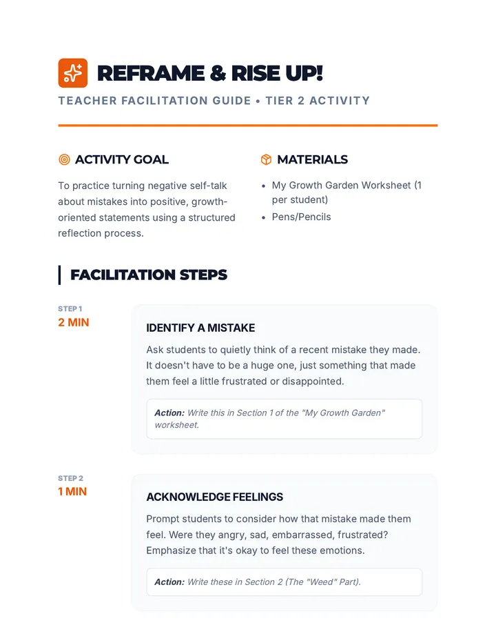 Reframe and Rise Up Activity Guide
