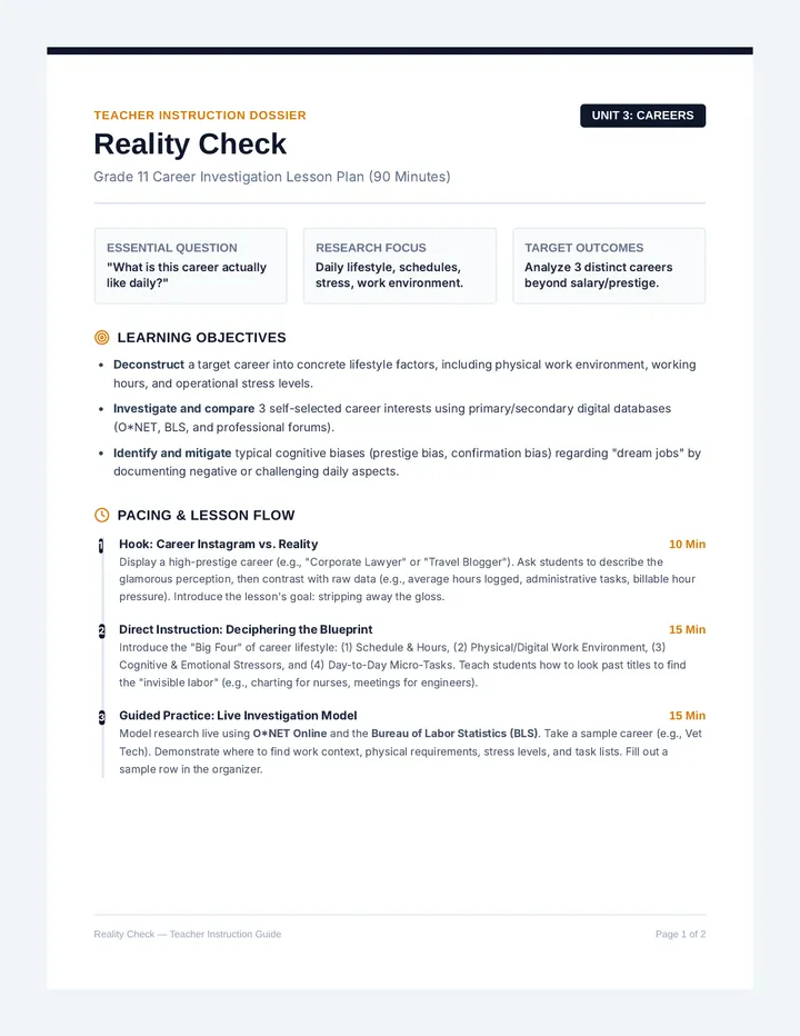 Reality Check Teacher Guide