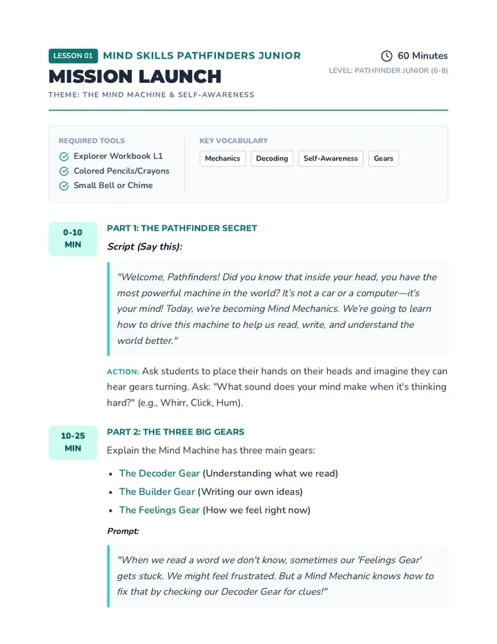Mission Launch Facilitator Script