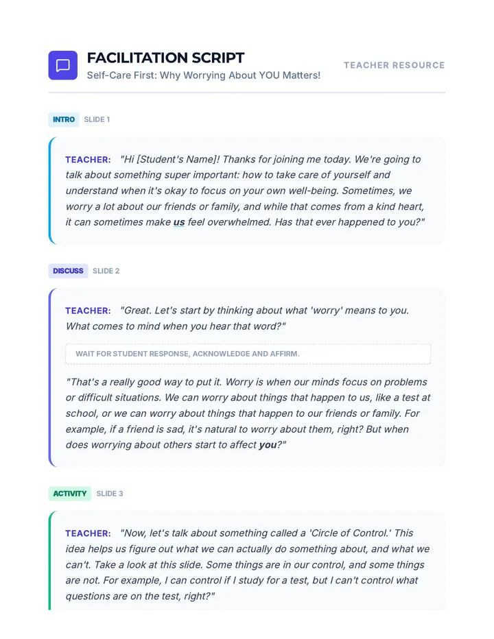 Self Care First Script