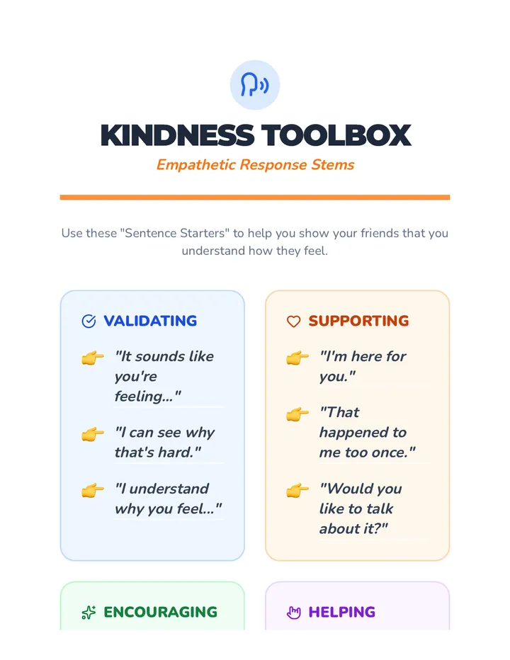 Empathetic Response Stems Chart