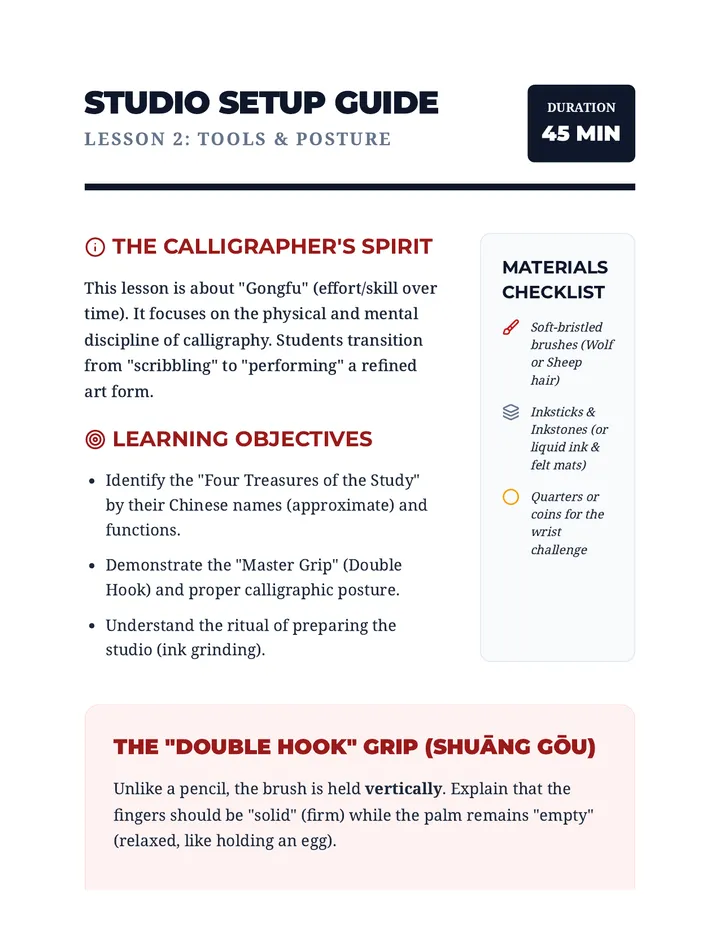 Studio Setup Teacher Guide