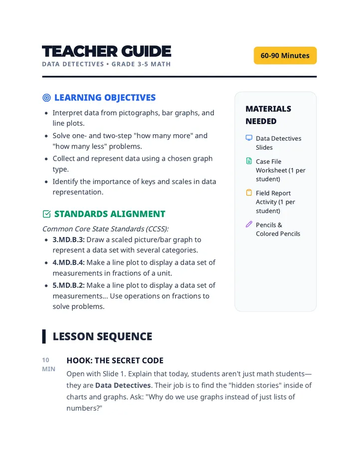 Data Detectives Teacher Guide