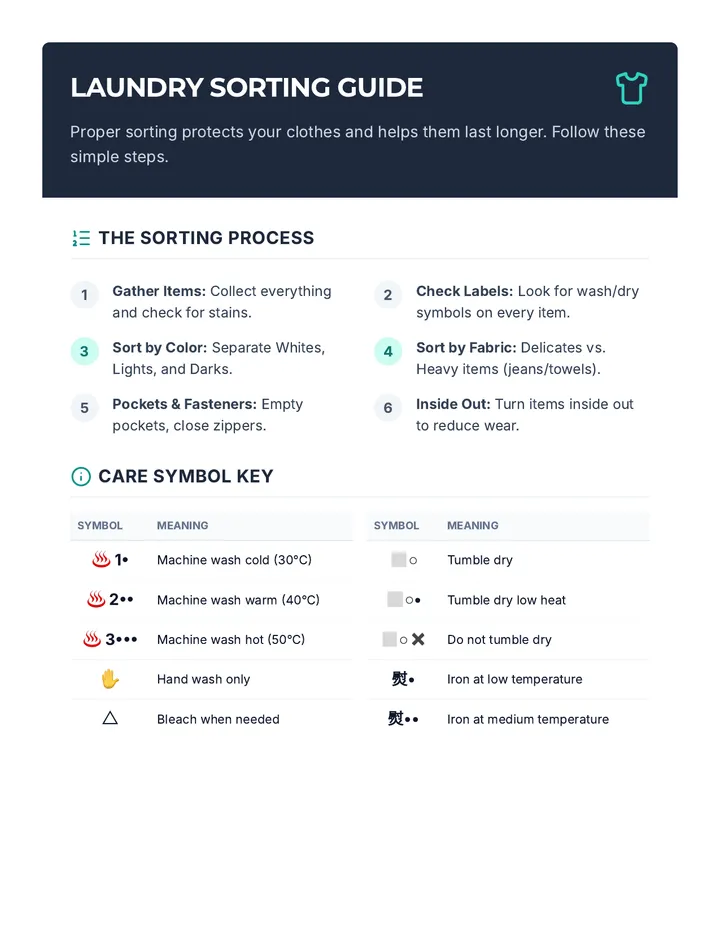Laundry Sorting Guide Activity