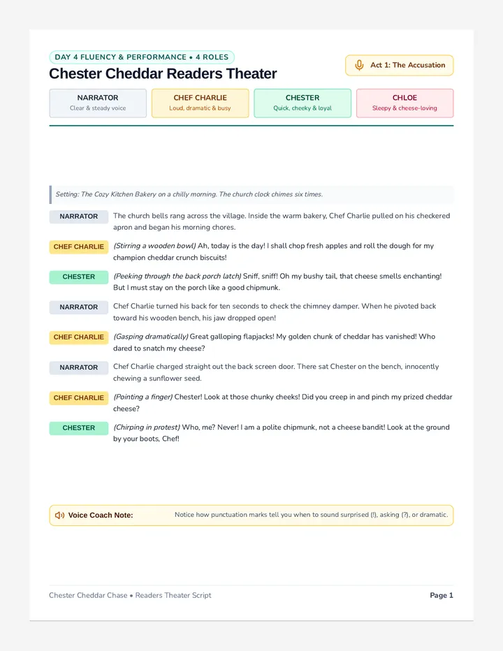 Chester Cheddar Readers Theater
