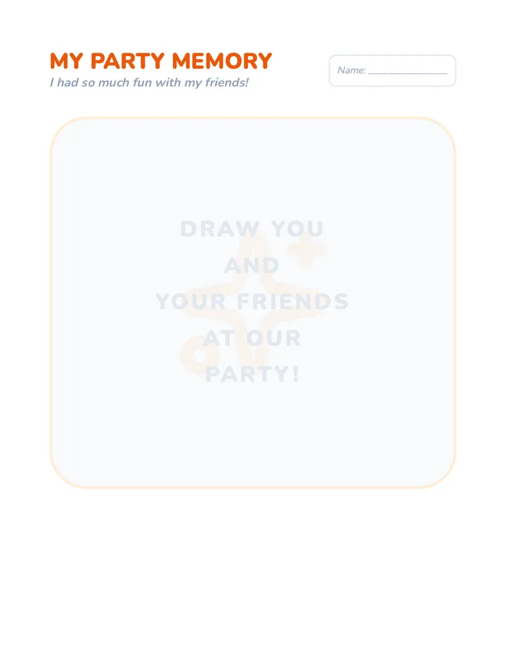 Party Memory Sheet